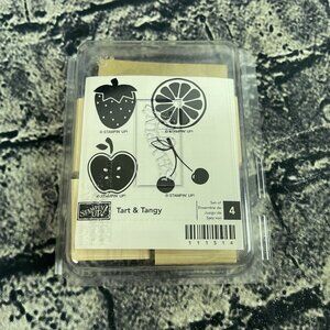 Stampin' Up TART & TANGY Wood Stamp  Strawberry Cherry Apple Orange 111514